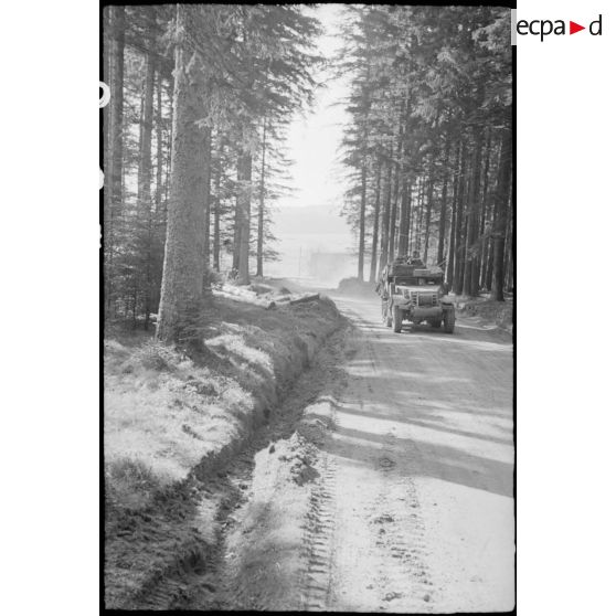 Prise de la ville de Freudestadt - Progression en Forêt Noire. [description provisoire]