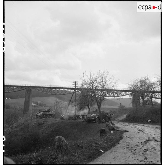 Prise à partie du combat command n°3 (CC3) de la 1re division blindée (1re DB) devant Fützen.