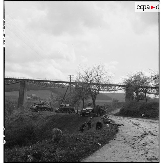 Prise à partie du combat command n°3 (CC3) de la 1re division blindée (1re DB) devant Fützen.