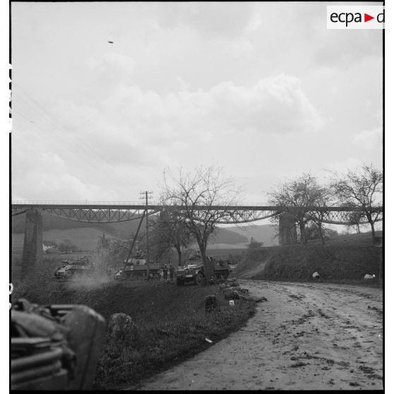 Prise à partie du combat command n°3 (CC3) de la 1re division blindée (1re DB) devant Fützen.