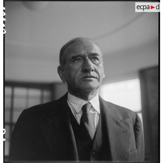 Portraits d'Edouard Daladier, ancien président du Conseil et ancien ministre de la Défense.