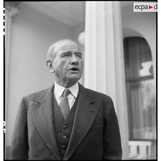Portraits d'Edouard Daladier, ancien président du Conseil et ancien ministre de la Défense.