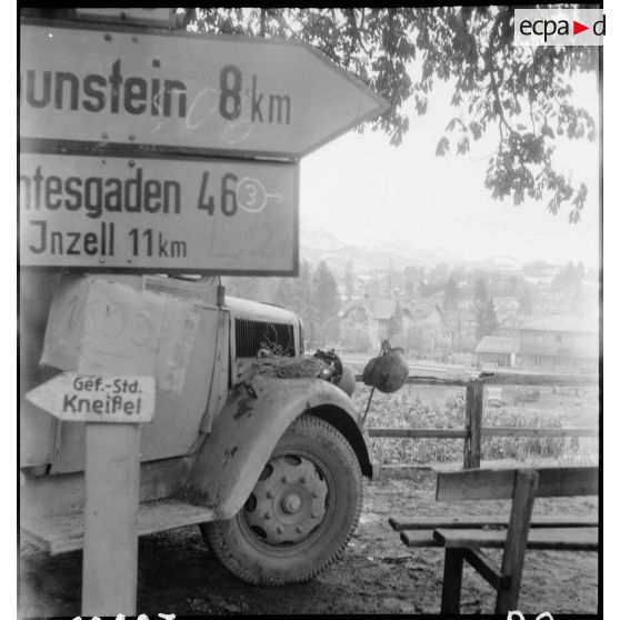 Au sud de la Bavière, panneaux indicateurs entre Traunstein et Inzell.