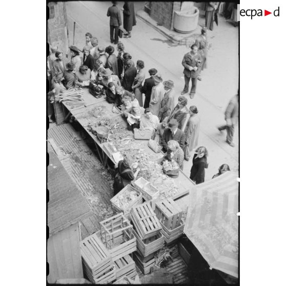 Un marché couvert dans Stuttgart.