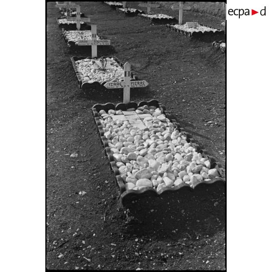 Tombes de militaires français au cimetière militaire italien de Venafro.