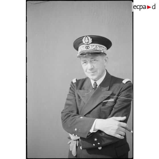 Portrait du contre-amiral Célestin Bourragué, commandant la 4e division de croiseurs.