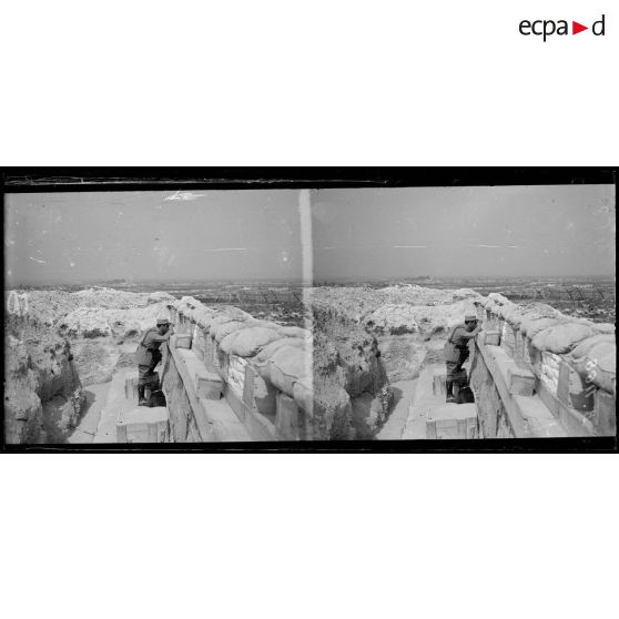 Région du Linguet, Reims : vue sur Bétheny prise d’une tranchée de 1ère ligne. [légende d’origine]