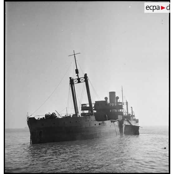 Epave du cargo Floride, échoué sur la plage de Malo-les-Bains.