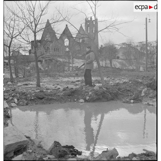 Sentinelle en faction dans Namsos.