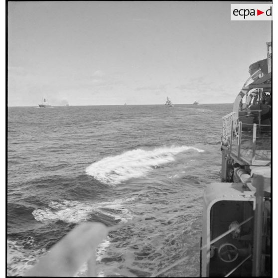 Vue du convoi progressant vers la Norvège.