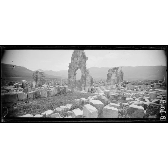 Les ruines romaines de Volubilis. [légende d’origine]