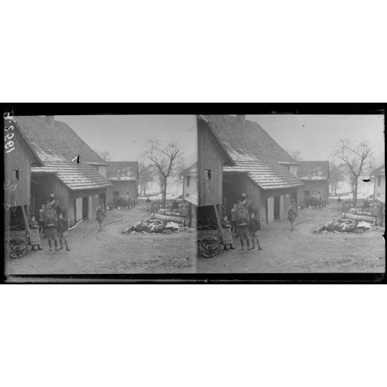Kruth, soldats cantonnés dans une ferme alsacienne. [légende d’origine]