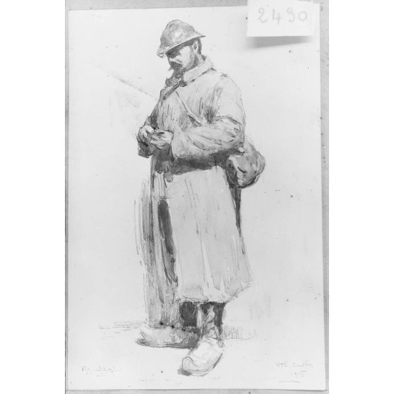 Paris, Salon des Armées, Poilu, aquarelle par Stival. [légende d’origine]