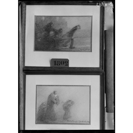 Paris, Salon des Armées, deux pastels, par Miguet. [légende d’origine]