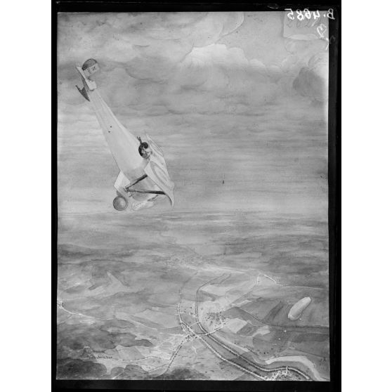 Paris, Salon des Armées, L’attaque d’une saucisse, par Vimnera. [légende d’origine]