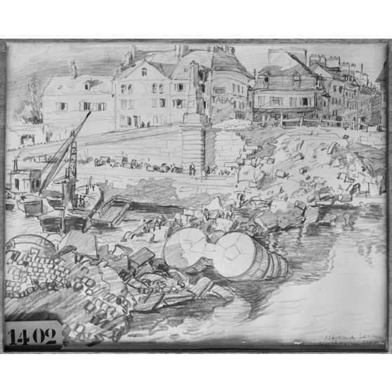 Paris, Salon des Armées, Le pont de pont St Maxence, par Lambert. [légende d’origine]