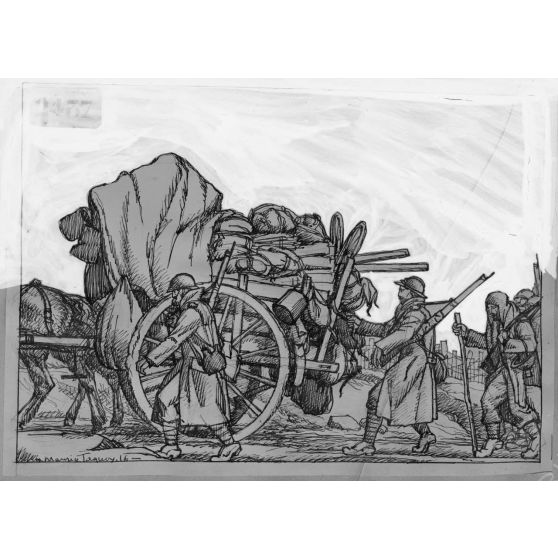 Paris, Salon des Armées, Voiture de sacs, par Taquoy. [légende d’origine]