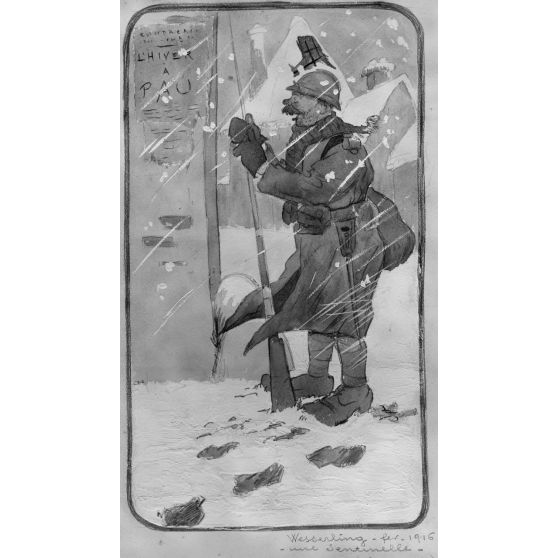 Paris, Salon des Armées, Une sentinelle par Peissi. [légende d’origine]