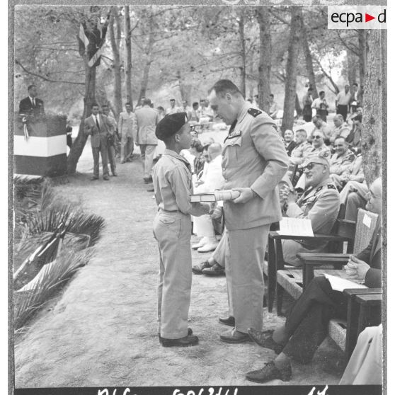 Koléa. Ecole militaire préparatoire nord-africaine (EMPNA). Durant la distribution.