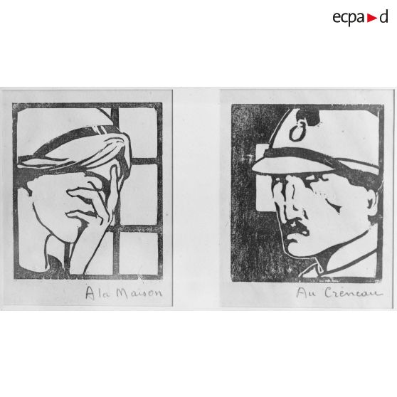 Paris, Salon des Armées, Au créneau, à la maison, de Vigouroux. [légende d’origine]