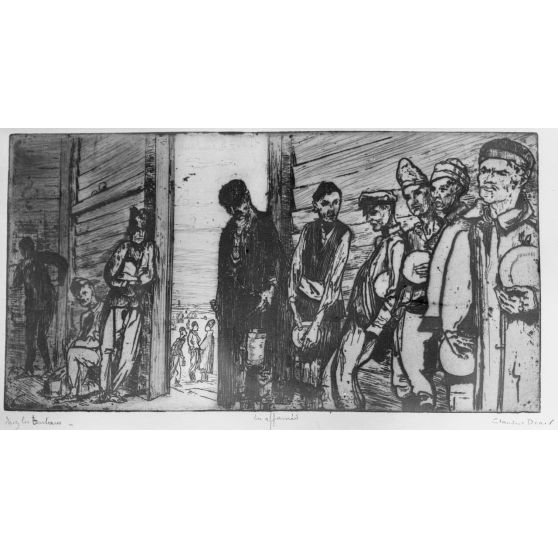 Paris, Salon des Armées, Les affamés, eau forte de Denis. [légende d’origine]