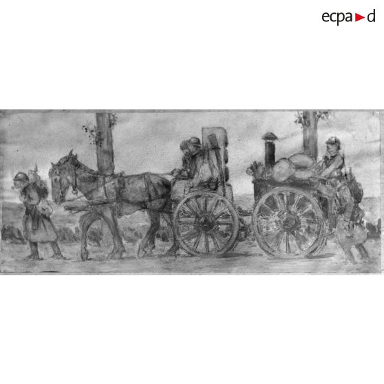 Paris, Salon des Armées, La cuisine roulante de Lièvre. [légende d’origine]