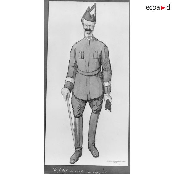 Paris, Salon des Armées, le colonel T. de Coutanceau. [légende d’origine]