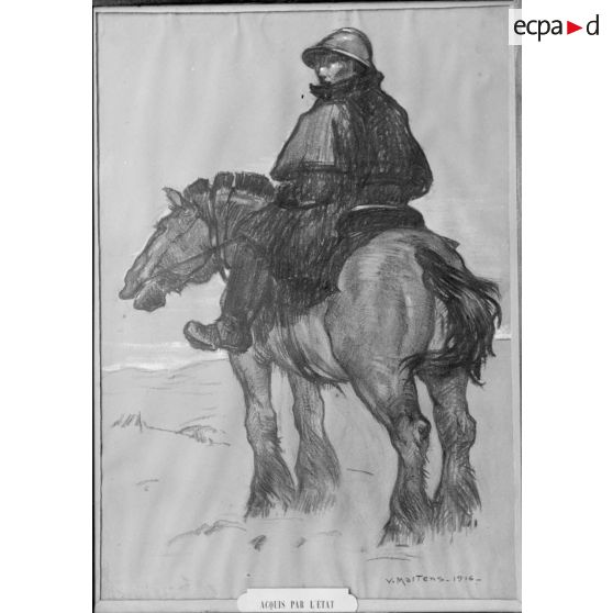 Paris, salon des Armées, Artilleur monté, de Martins. [légende d’origine]