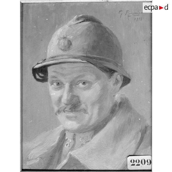 Paris, salon des Armées, Le capitaine de P., portrait de Reunier. [légende d’origine]