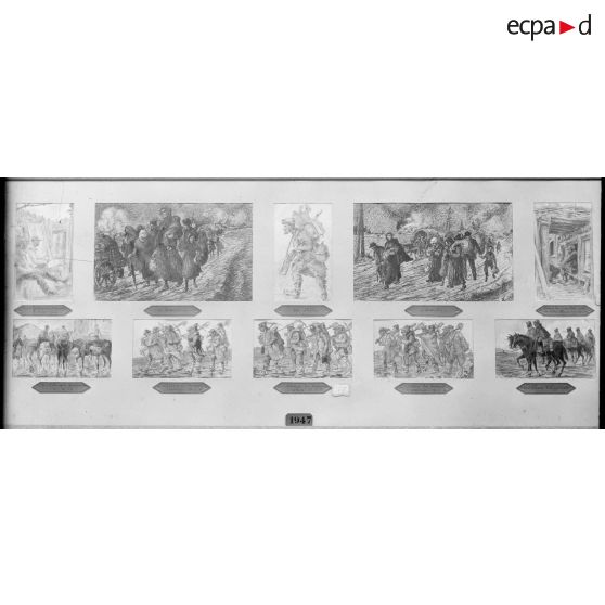 Paris, salon des Armées, 10 études de Othon. [légende d’origine]