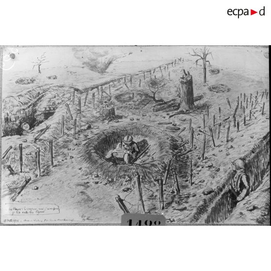 Paris, salon des Armées, La censure, croquis de Lapillonne. [légende d’origine]