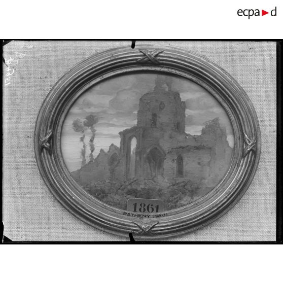 Paris, salon des Armées, Betheny, ruines de l'église, par Moreteau. [légende d’origine]