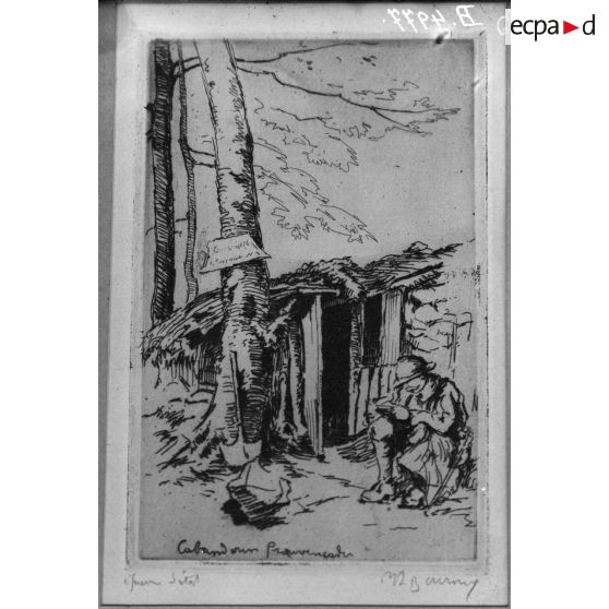 Paris, salon des Armées, Une cagna au ballon dfe Guebviller, de Bouroux. [légende d’origine]