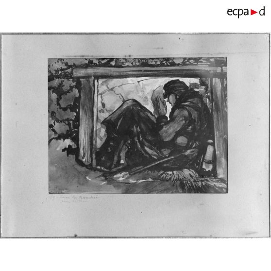 Paris, salon des Armées, La lettre de la tranchée, de Bruyer. [légende d’origine]