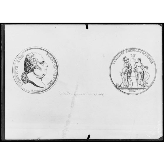 Paris, bibliothèque nationale. médaille américaine Louis XVIII, traité de commerce avec la France. [légende d'origine]
