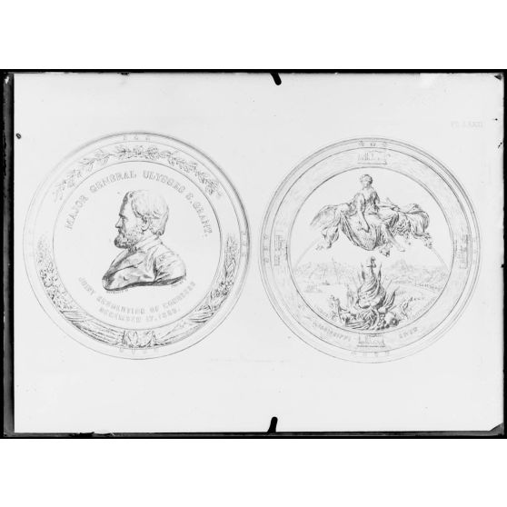 Paris, bibliothèque nationale. Médaille américaine, major général Ulysse S. Grant. [légende d'origine]