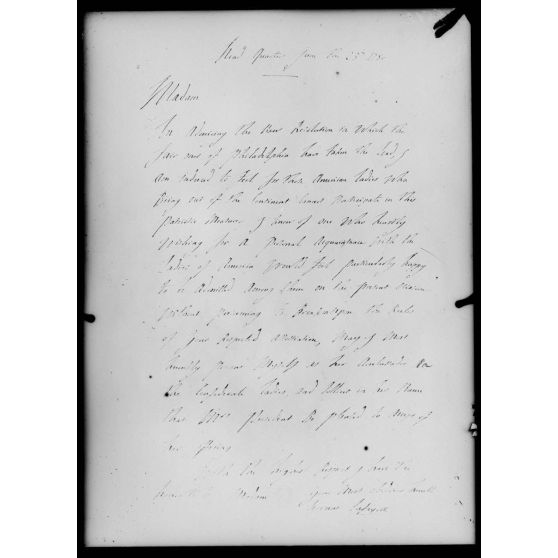 Paris, bibliothèque nationale. Lettre de Lafayette. [légende d'origine]