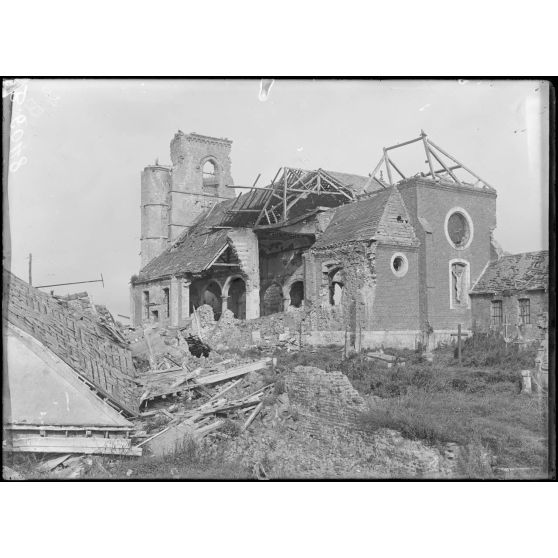 Pertain (Somme). L'église. Vue générale XVIIe siècle. [légende d'origine]