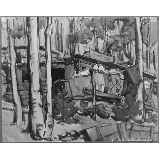 Paris. Musée du Luxembourg. Exposition des peintres en mission aux armées. Cagnas, par Émile Zingg. [légende d'origine]