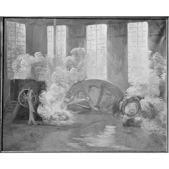 Paris. Dessin de Bracquemont, du Creusot. Salle des machines. [légende d'origine]