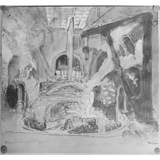 Paris. Dessin de Bracquemont, du Creusot. Four Bessemer. [légende d'origine]