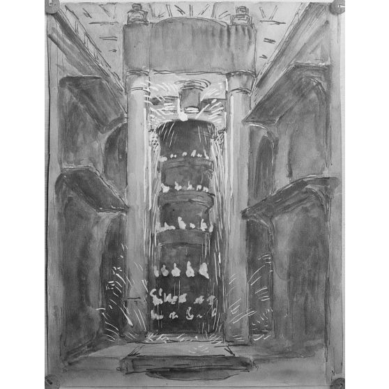 Paris. Dessin de Bracquemont, du Creusot. Fosse pour gros canons. [légende d'origine]