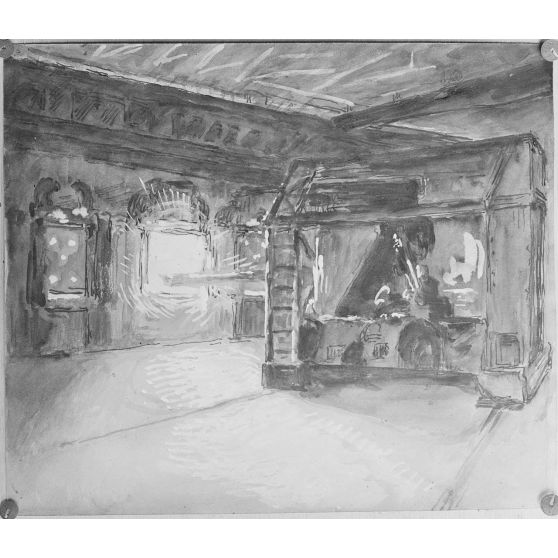 Paris. Dessin de Bracquemont, du Creusot. Chargement d'un haut fourneau. [légende d'origine]