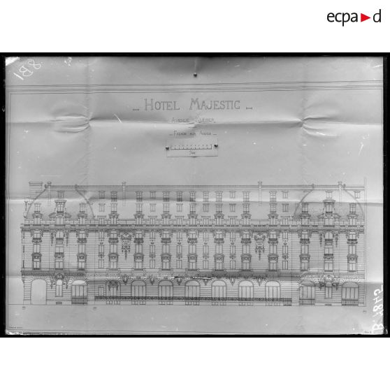 Paris. Plan de l'hôtel Majestic. La façade. [légende d'origine]