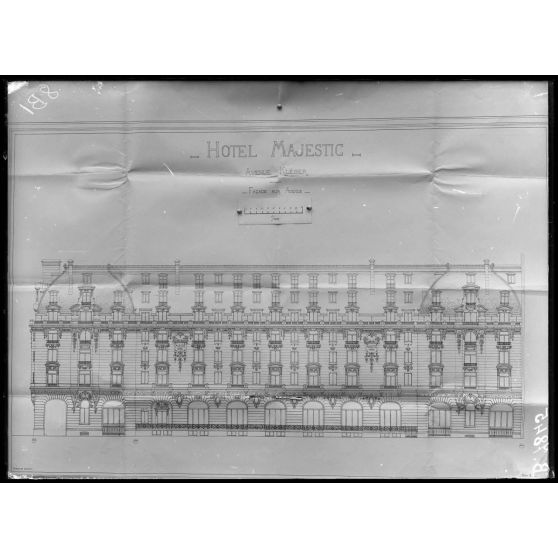 Paris. Plan de l'hôtel Majestic. La façade. [légende d'origine]