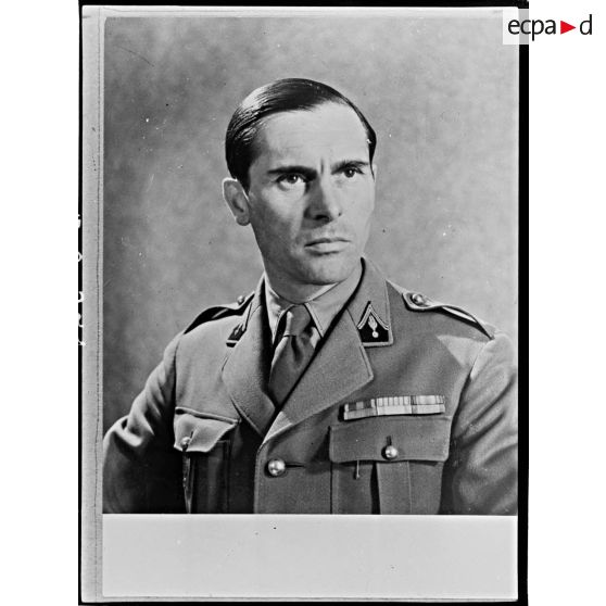 Portrait du lieutenant Chaumette, chef de la section marocaine du SCA.