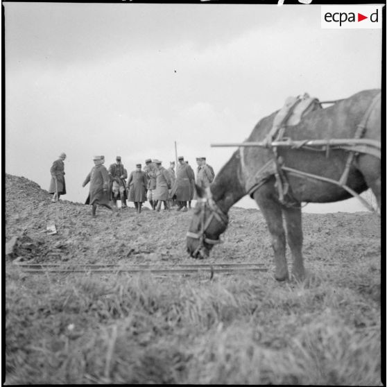 Photographie de groupe d'une personnalité britannique et de militaires français.