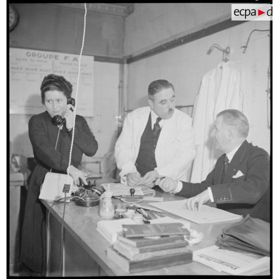 Plan général d'un atelier du Bon Marché où des ouvrières confectionnent des vêtements contre l'ypérite.