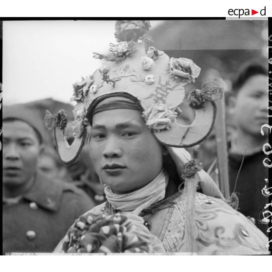 Portrait d'un acteur de théâtre indochinois.