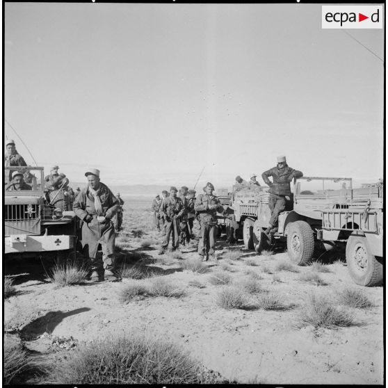 Véhicules d'un groupe de combat.